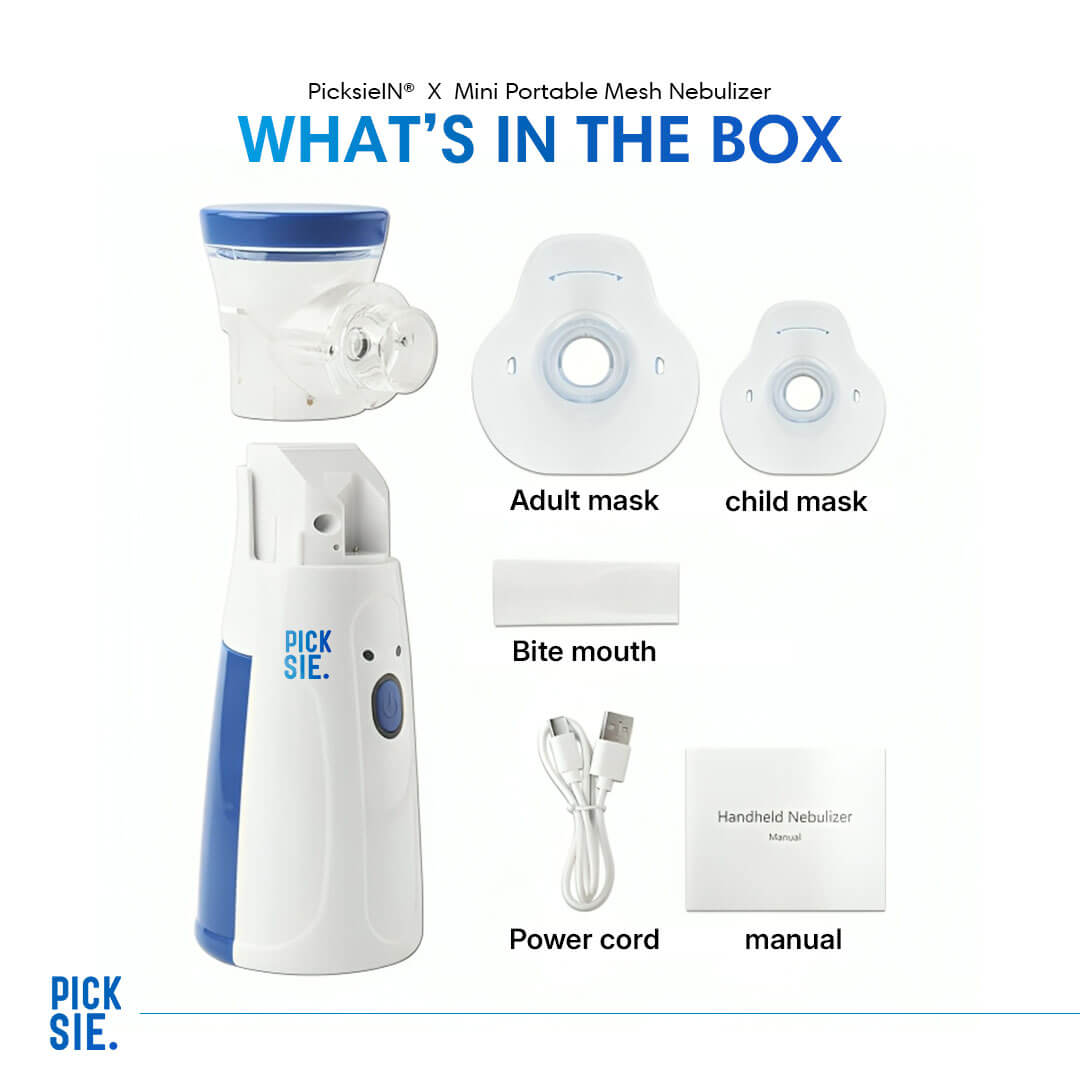 PicksieIN® Mini Portable Mesh Nebulizer