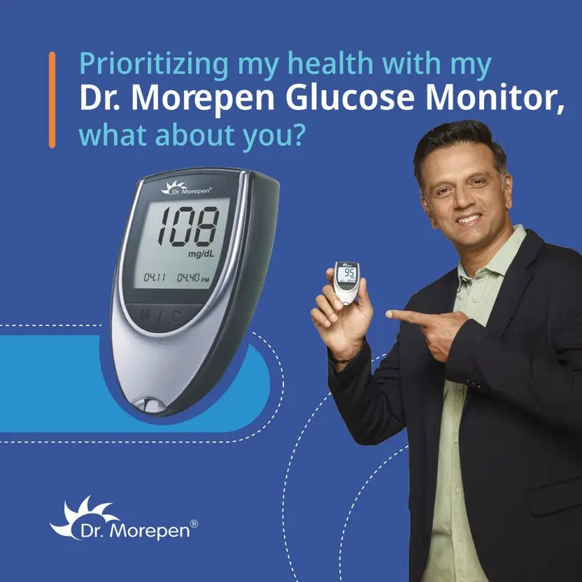 Dr. Morepen BG03 with 50 Strips Glucometer (Black & Grey)